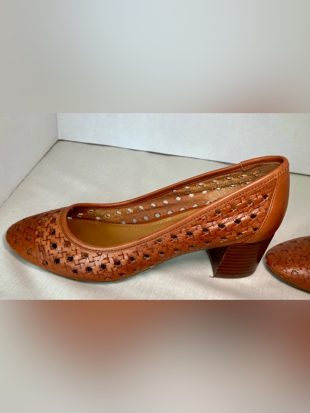 Patricia Nash Allegra Pump Woven Leather Slip-On Block Heel Size 6.5M - Picture 11 of 16